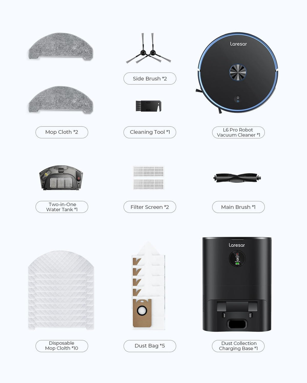 3 in 1 Robot Vacuum and Mop Combo with Self Emptying Station A40913