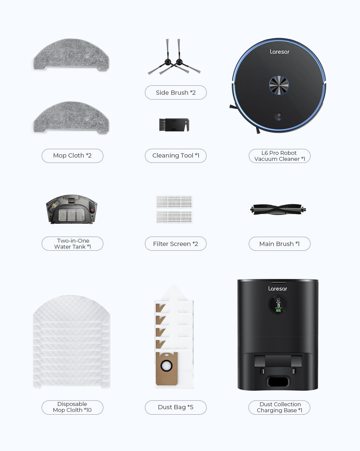 3 in 1 Robot Vacuum and Mop Combo with Self Emptying Station A40913
