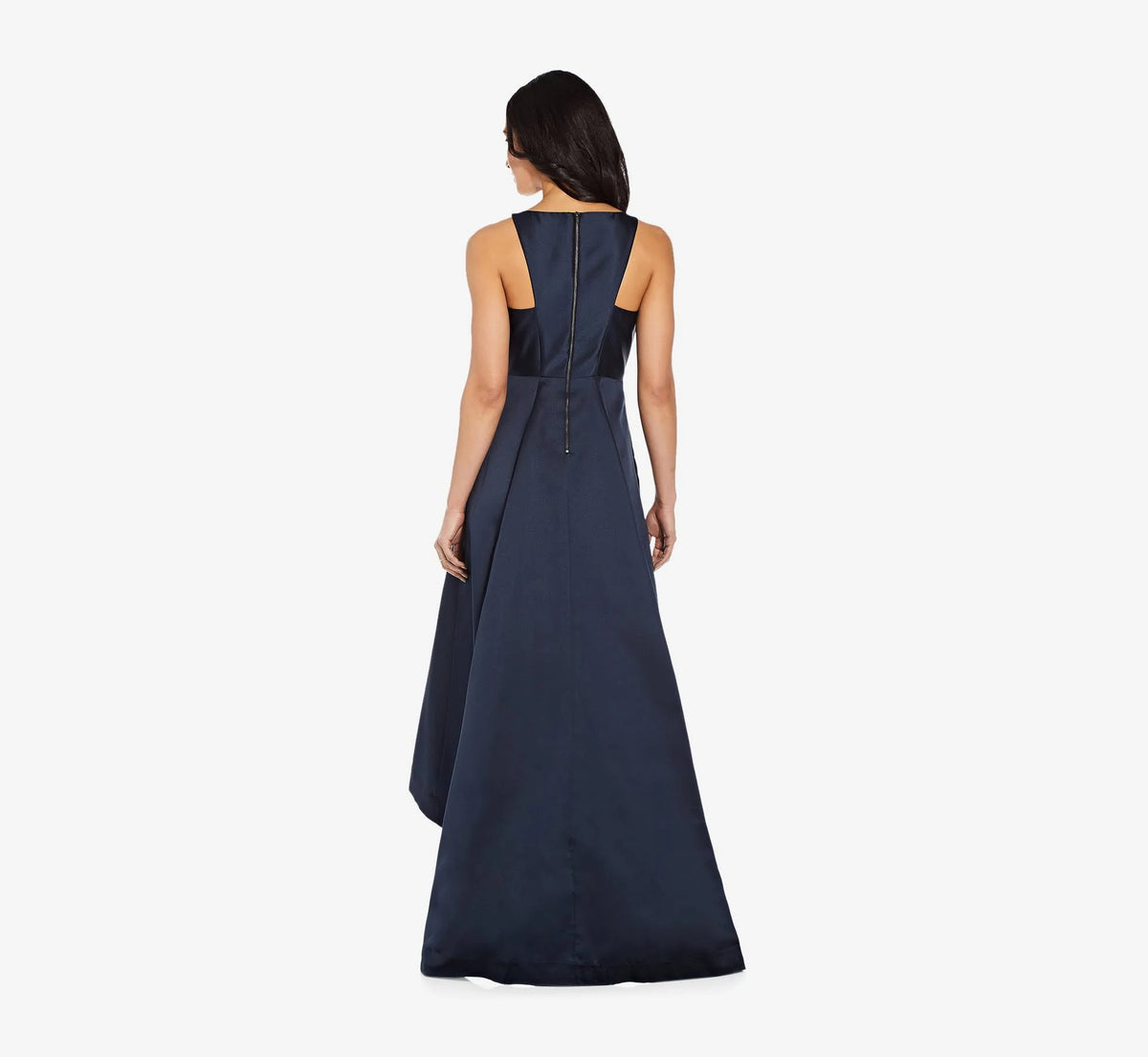 Navy High Low Mikado Gown B75228