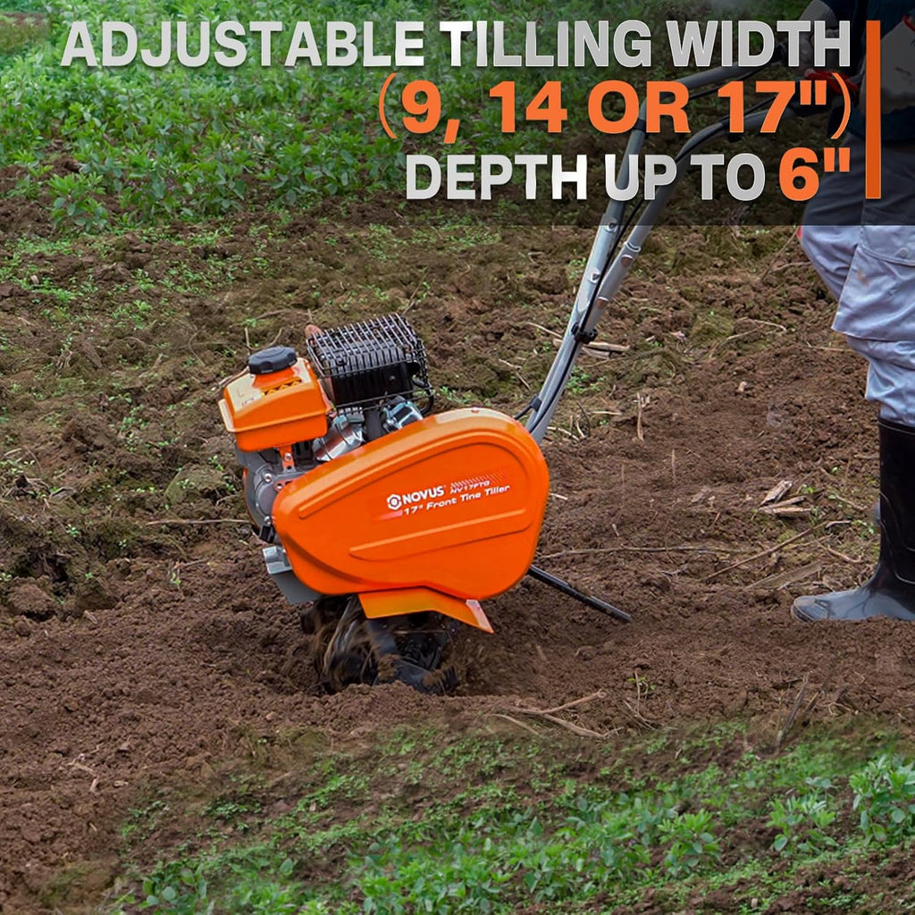 17-Inch Gas Tiller, 79 cc 4-Cycle Gas Engine, Forged Steel Tines B557