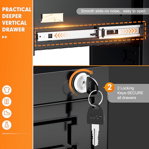 4 Drawer Black Metal File Cabinet U85709