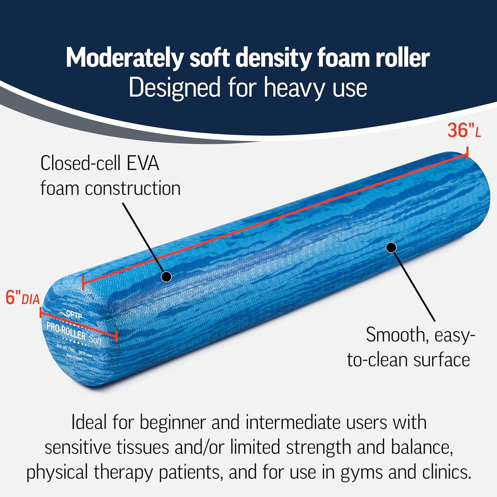 Blue 36" x 6" Soft Density Foam Roller S729