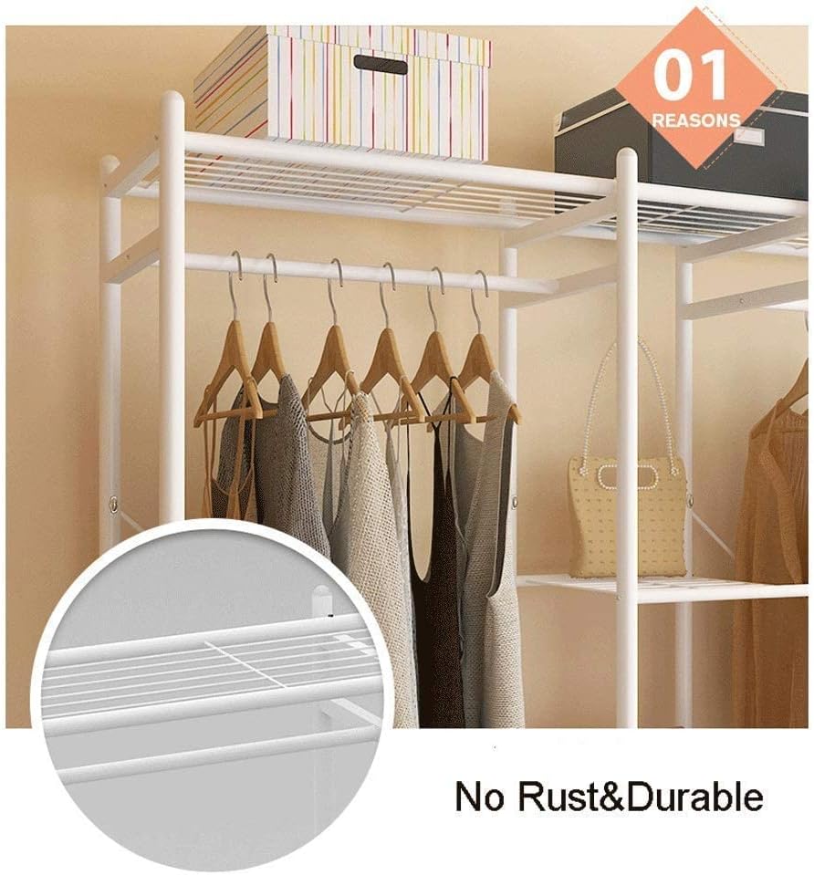 Wooden Coat Rack Stand with Shelves A42965
