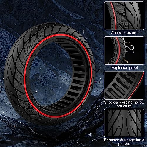 10x2.50 Solid Rubber Tubeless Scooter Tire 2pc Red Y8626