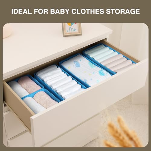 Set of 4 Light Grey Fabric Drawer Organizer Q94216