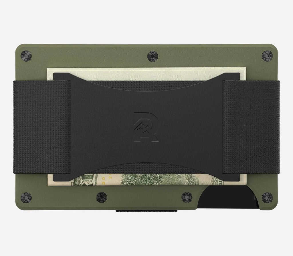 Matte Olive Aluminum Cash Strap Wallet U6786