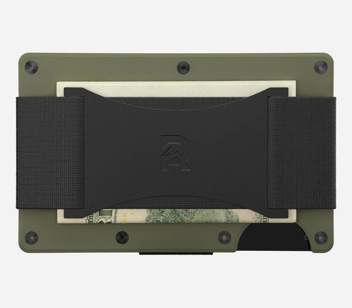 Matte Olive Aluminum Cash Strap Wallet U6786