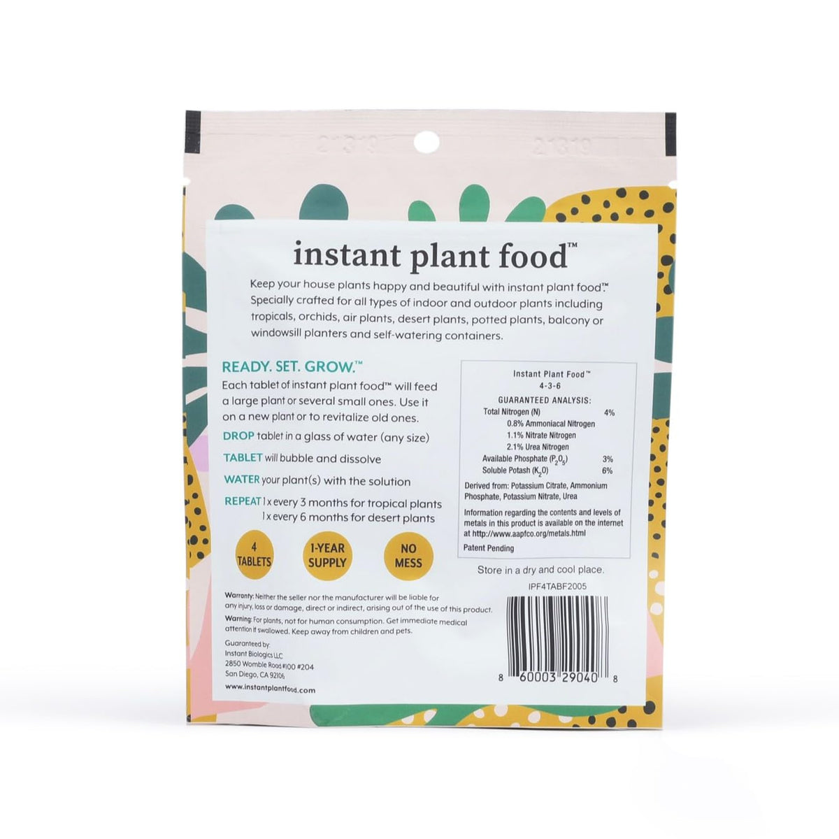 4 Tablets Self-Dissolving Plant Food P59728