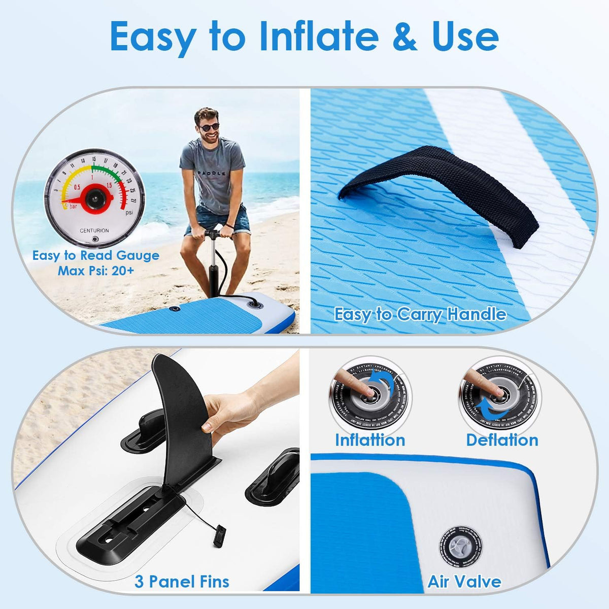 10' Inflatable Stand Up Paddleboard with Carry Bag S610651