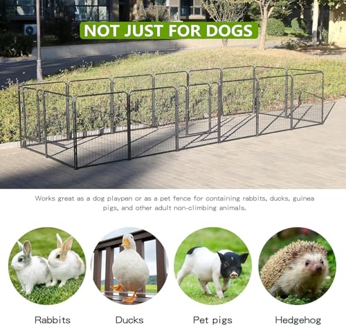 Silver Gray 8 Panels 32 inch Heavy Duty Folding Dog Playpen with Door Z388667