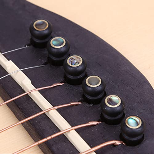 Acoustic Guitar Bone Bridge Saddle with 6pcs Abalone Dot Bridge Pins and Pins Puller D8199