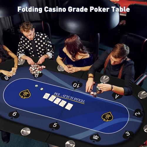 84" Foldable Blackjack Poker Table with Cup Holders W33662
