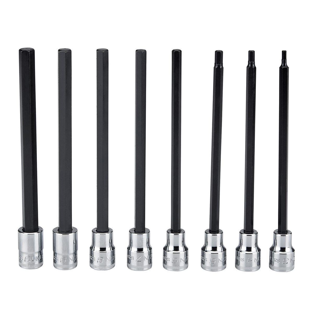 3/8 in. Drive Metric Long Hex Bit Socket Set, 8 Piece J2273
