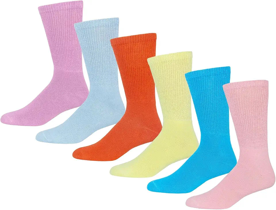 Colorful Soft Breathable Cotton Crew Socks 6 Pairs G594937