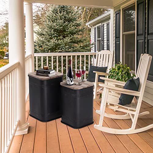 Galvanized Metal Storage Ottoman Side Table A84771
