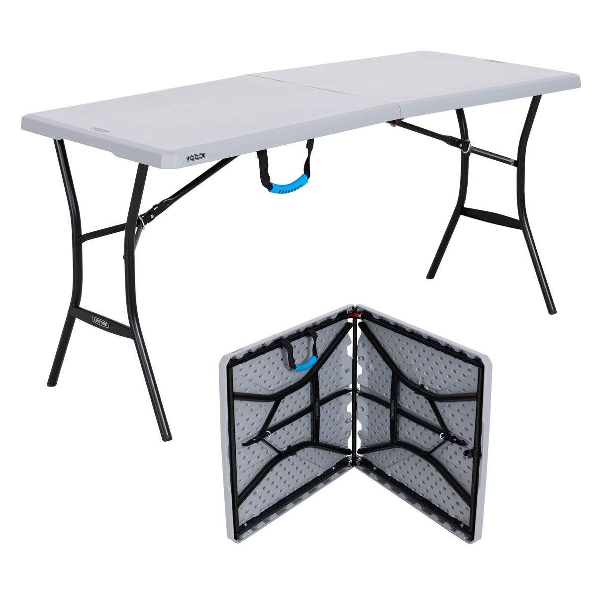 Gray 5 Foot Rectangle Fold-in-Half Table X424208