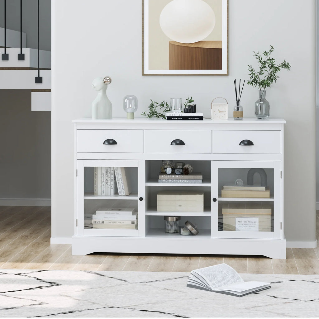White 3 Drawer Sideboard Buffet X818300