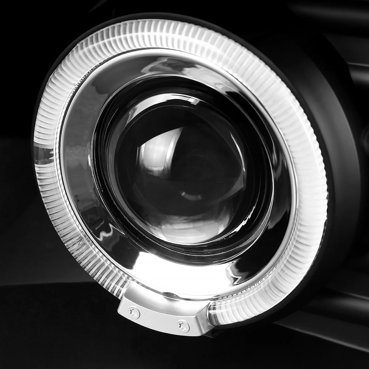 Black Housing Clear Lens LED Halo Projector Headlights, L/R Pair B37791