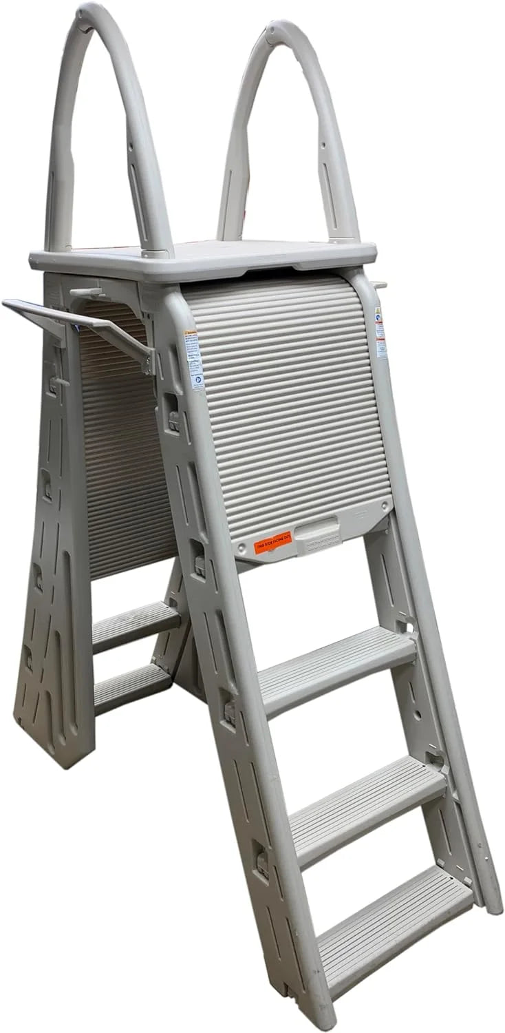Adjustable A Frame Safety Ladder with Step Barrier A35837