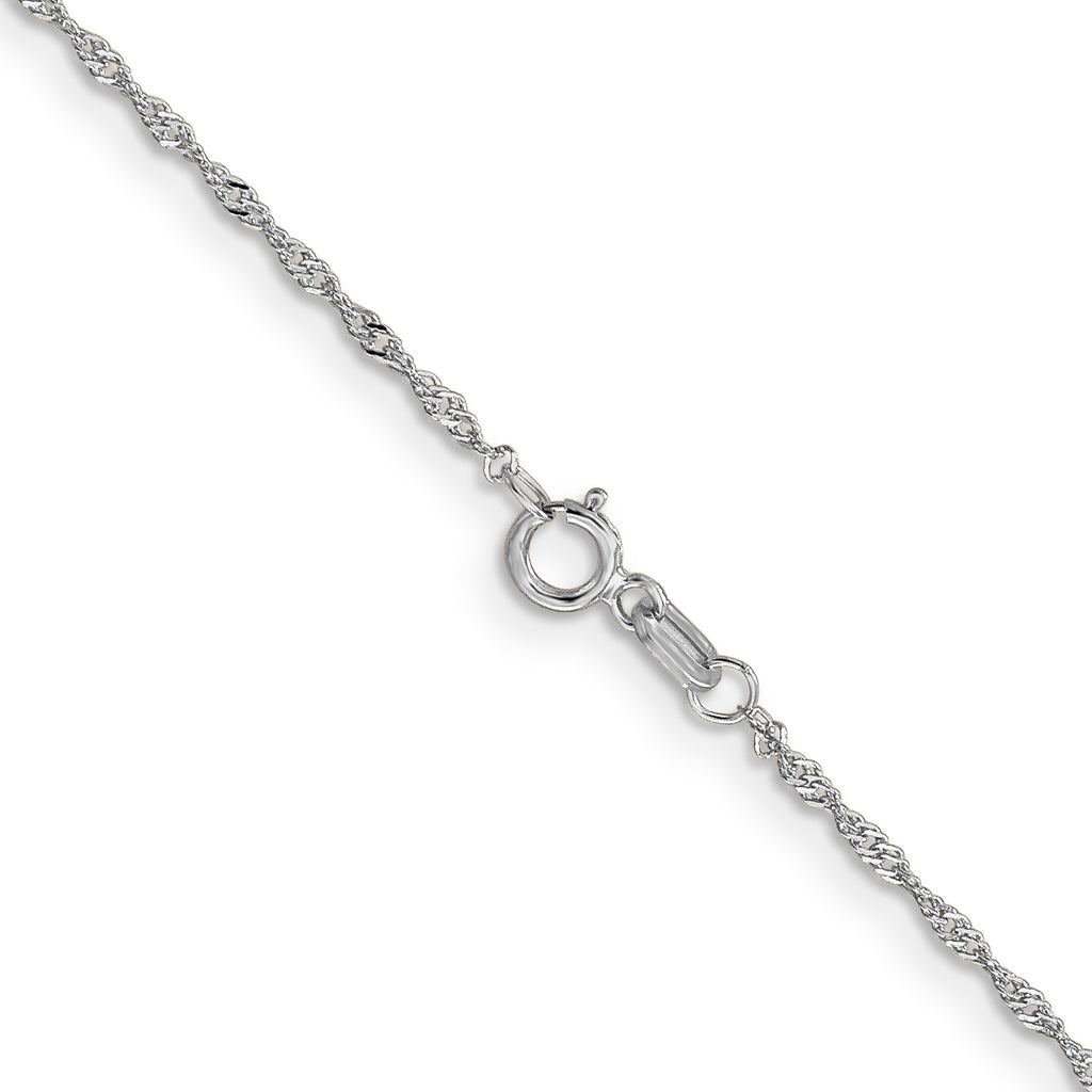10K White Gold Ultra-thin Chain Necklace 18 Inches B72771