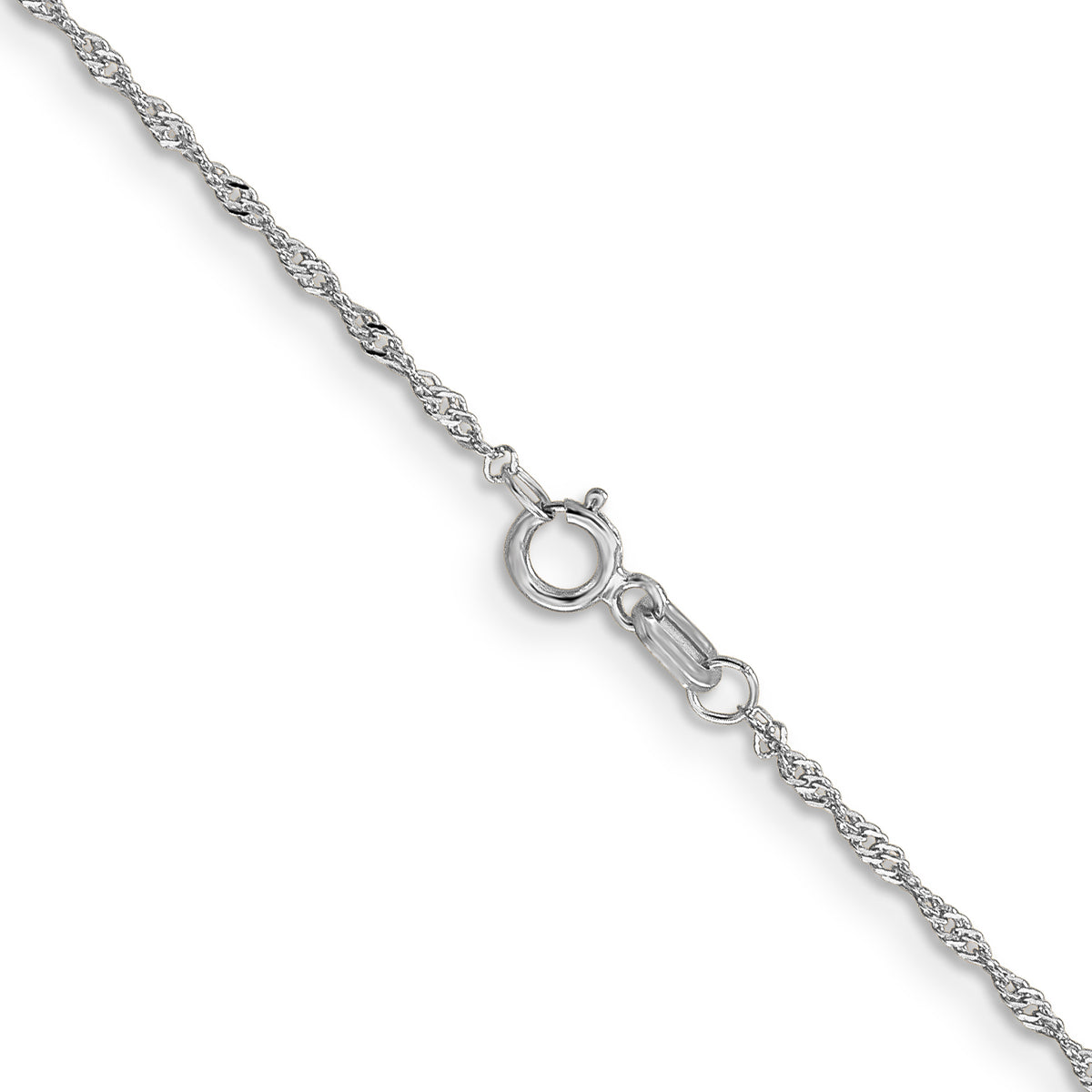 10K White Gold Ultra-thin Chain Necklace 18 Inches B72771
