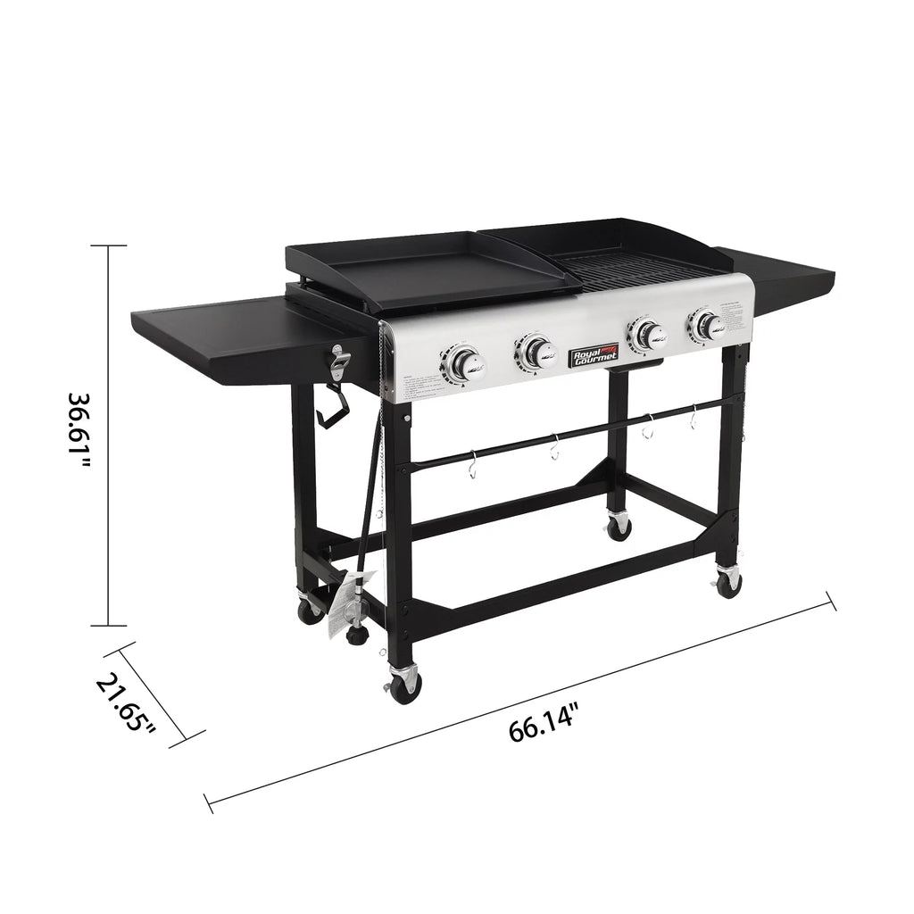 4-Burner Gas Grill and Griddle with Cover H688