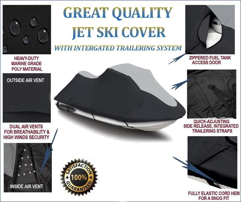 Black/Grey 2 Seater PWC JetSki Cover V33526