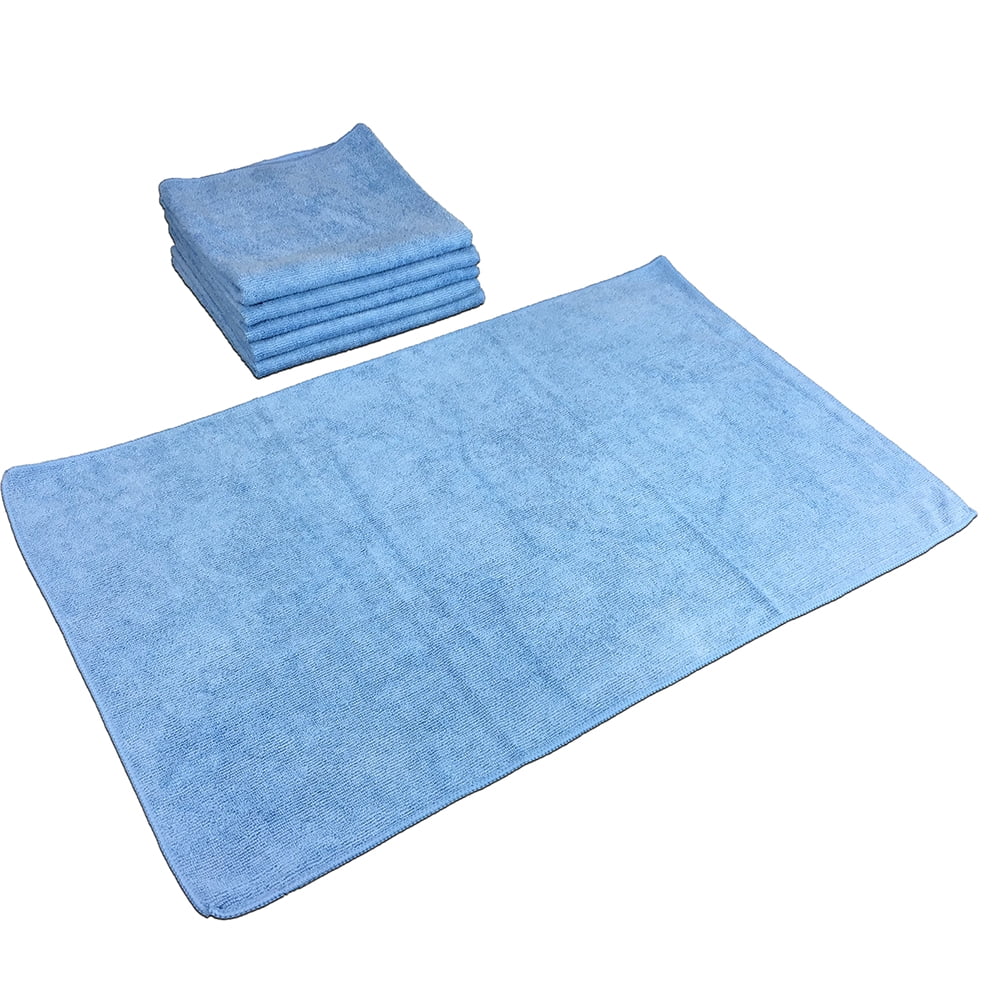 Blue Microfiber Hand Towels, Bulk Case of 180, 15x24 O486753