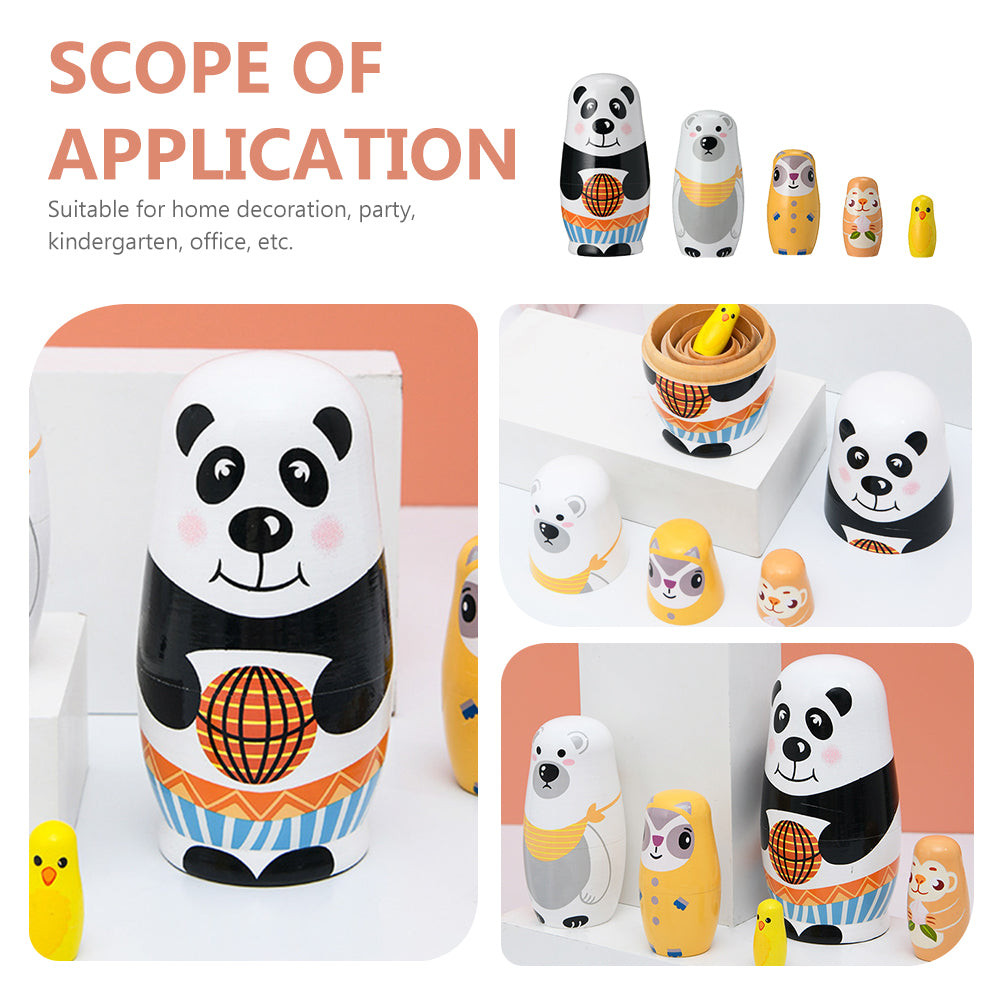 Painted Stacking Russian Wooden Doll Matryoshka Doll Decor Q424824