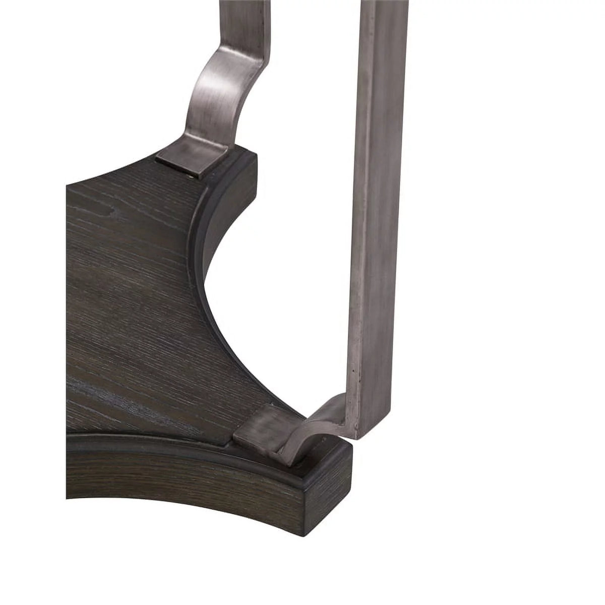 White Marble and Wood End Table Y3372