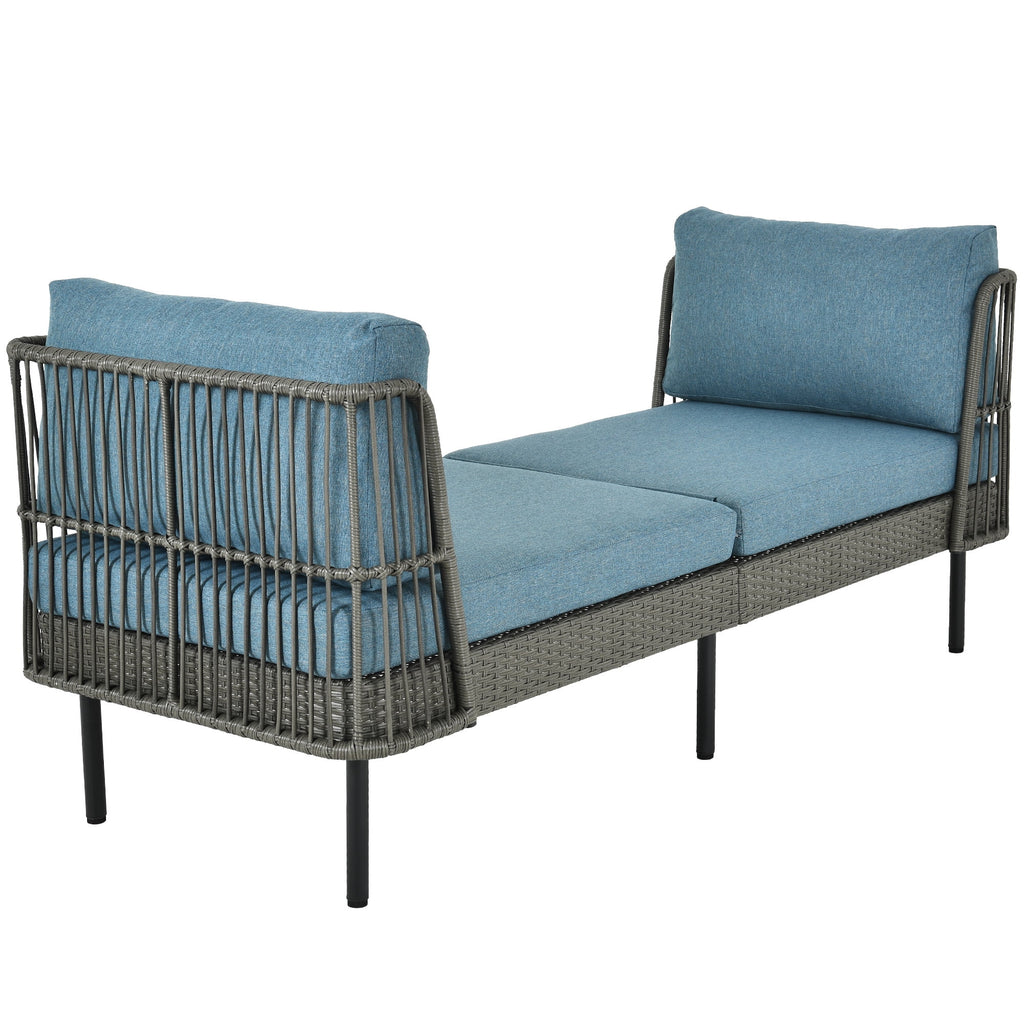 74in Wicker Outdoor Daybed with Cushion O414