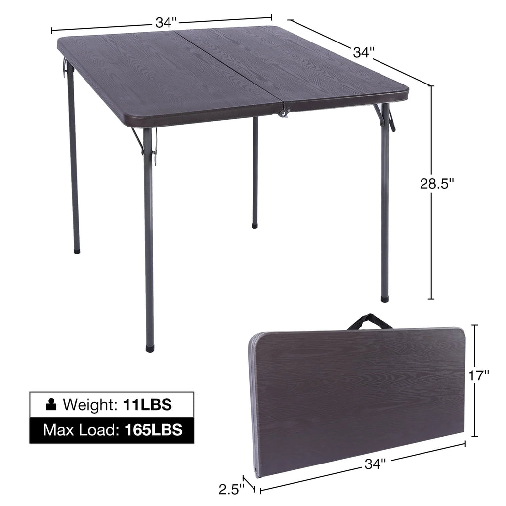 34 Folding Card Table Square with Resin Top Y543703