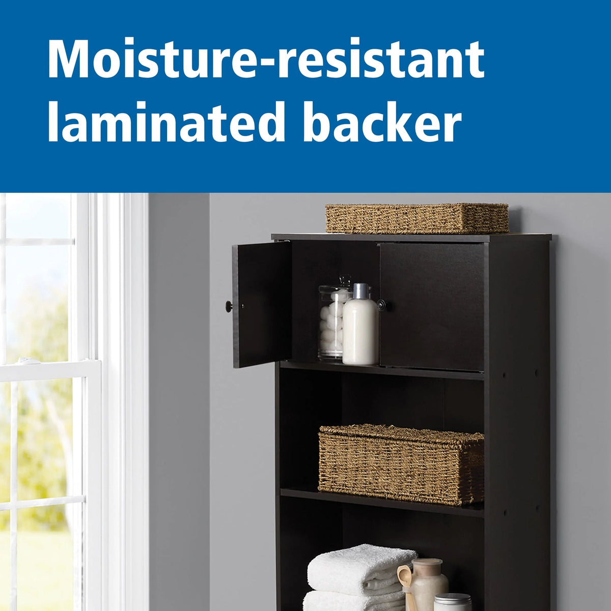 White 3-Shelf Bathroom Space Saver Y58563
