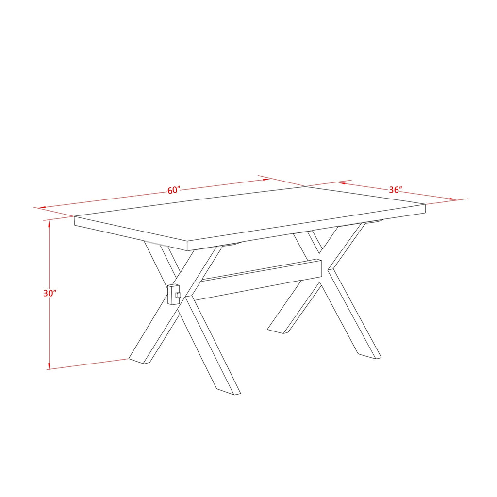 6-Pc Dining Table Set with Bench and Parson Chairs F561951