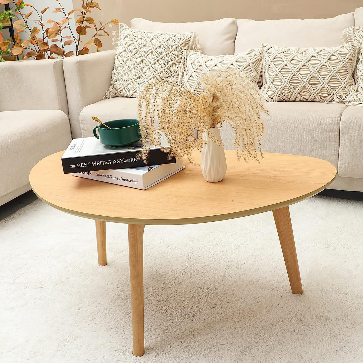 Small Black Oval Coffee Table T44836