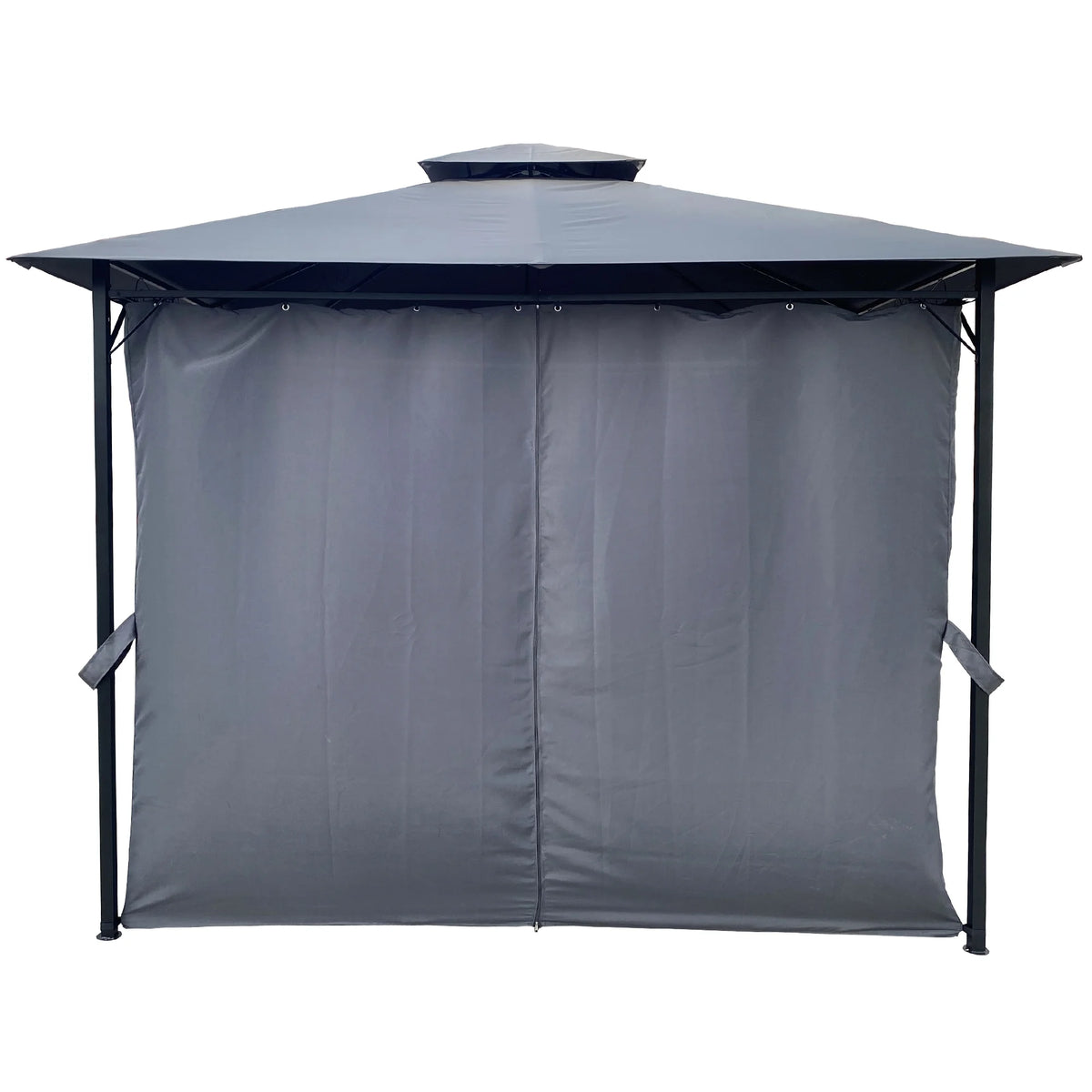 Gray Gazebo Canopy With Curtains Z407964