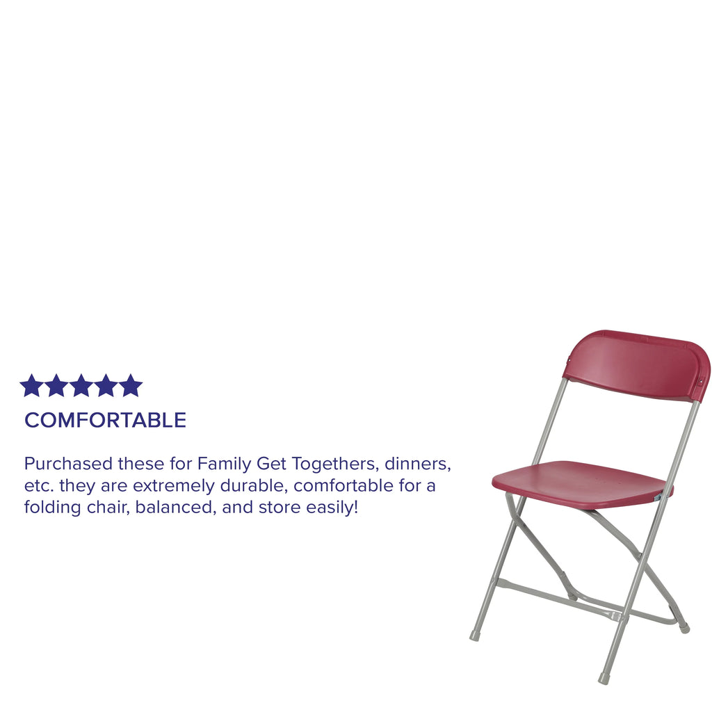 Set of 10 Red Stackable Folding Plastic Chairs C886