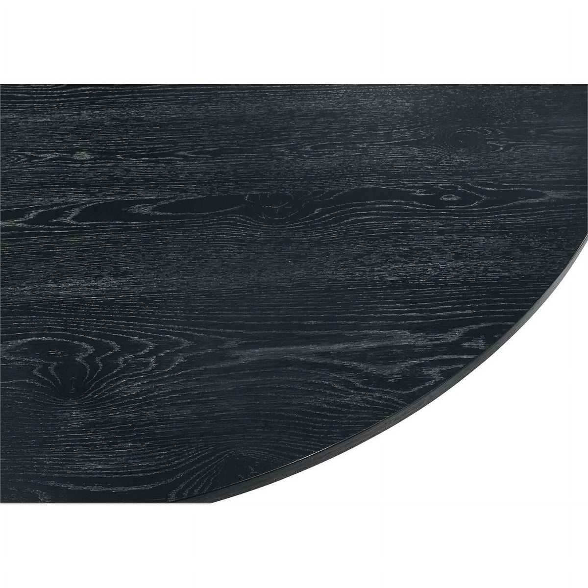 Black Wood 5 Pc Round Dining Table Set with Chairs D664799