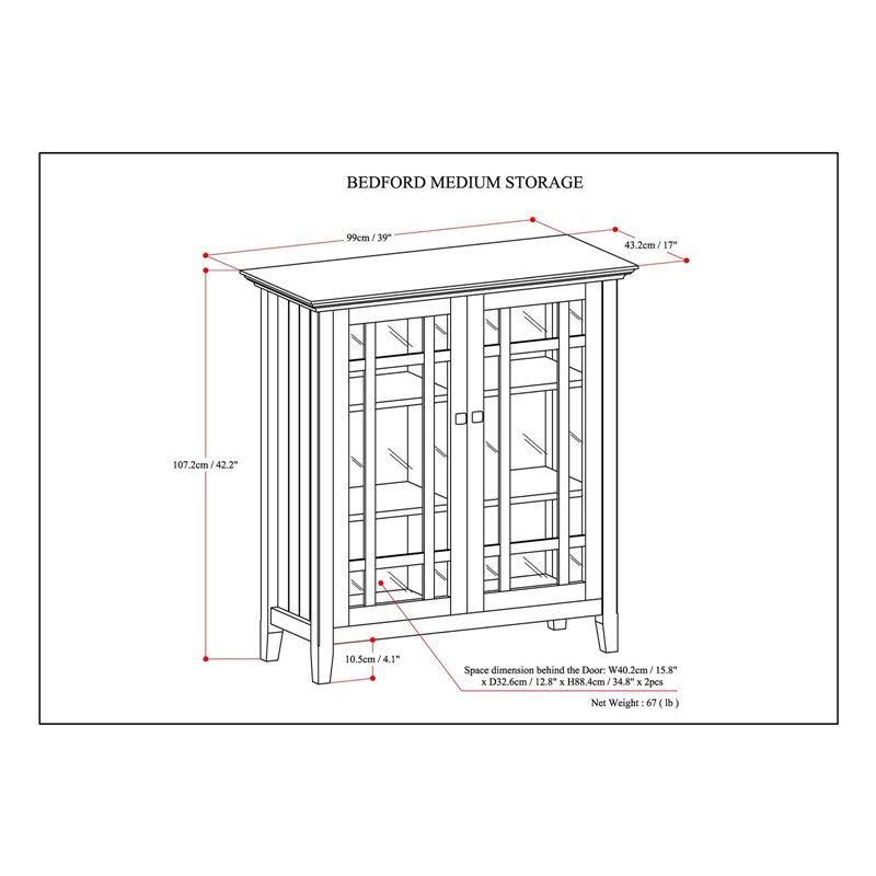 Solid Wood Medium Storage Cabinet in Light Golden Brown P35367