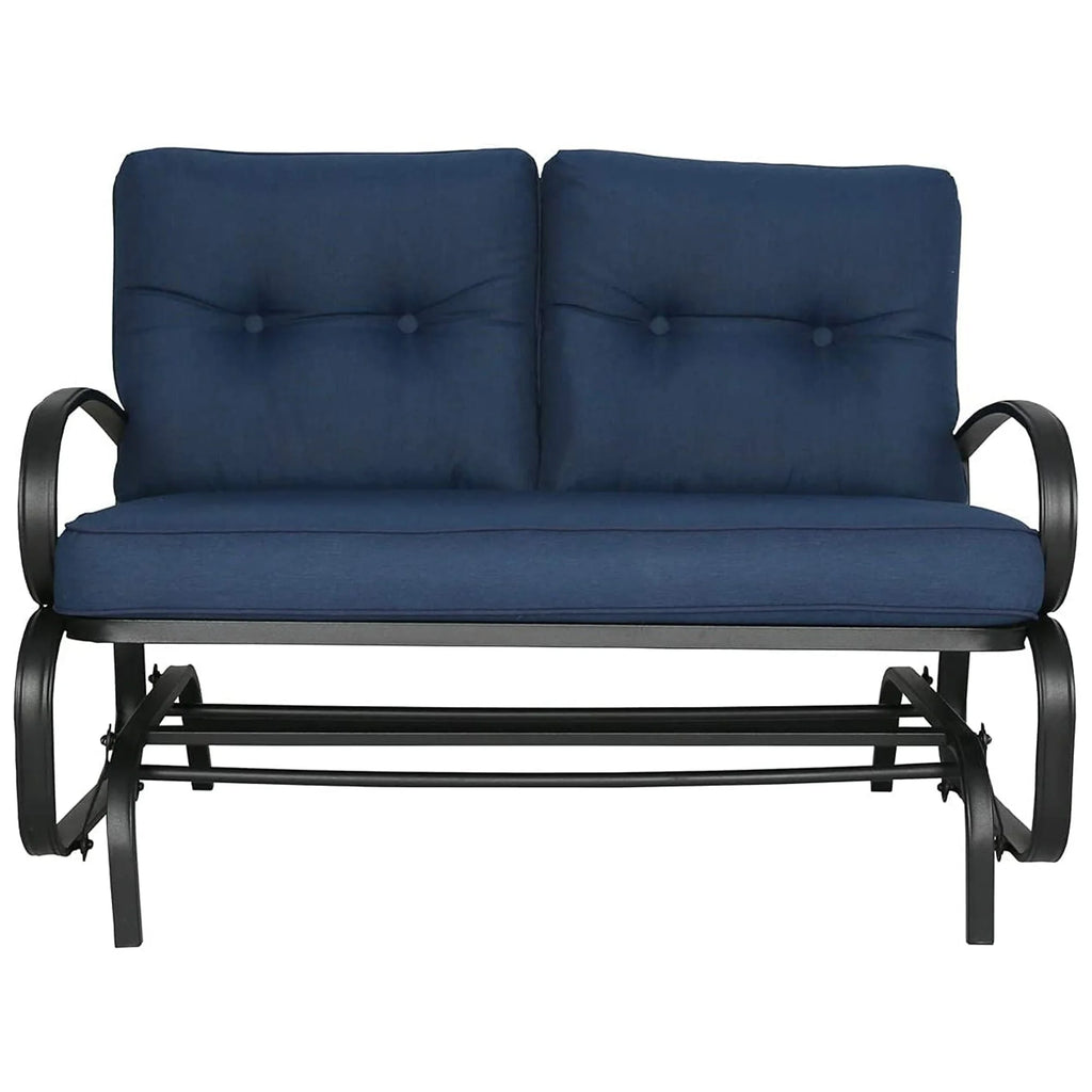 Navy Outdoor Loveseat Patio Swing Glider Bench U57399