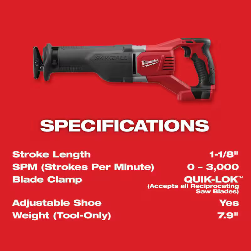 18V Cordless Reciprocating Saw with Two 3.0Ah Batteries L553278