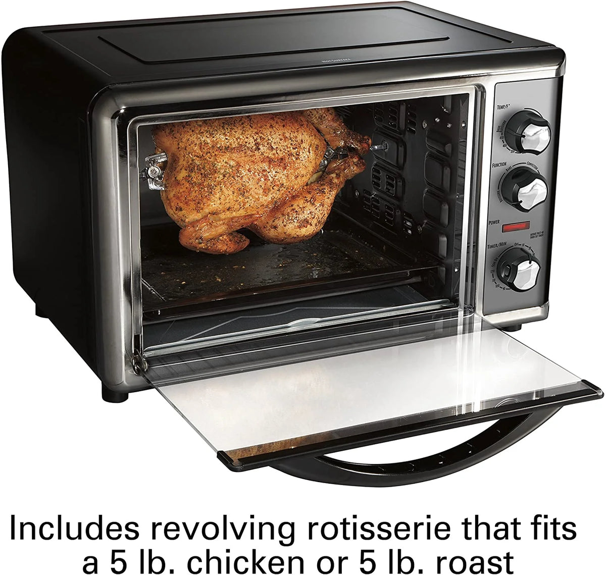 Convection Countertop Toaster Oven with Rotisserie, Extra-Large, Black and Stainless B28488