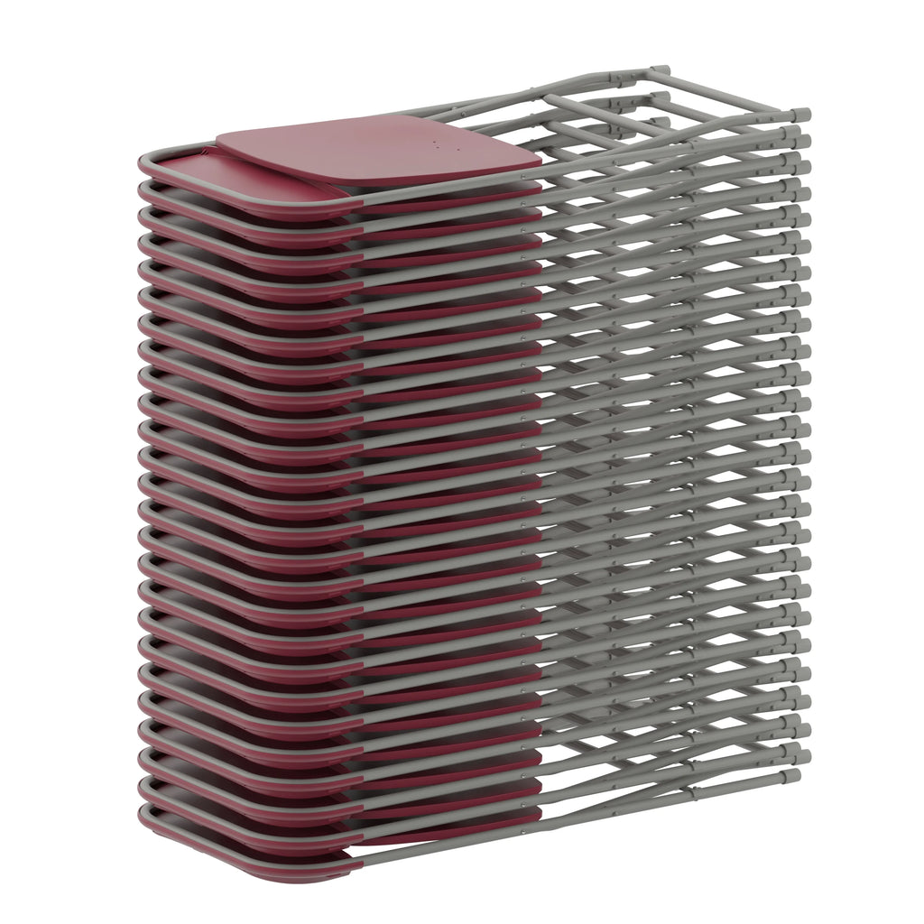 Set of 10 Red Stackable Folding Plastic Chairs C886