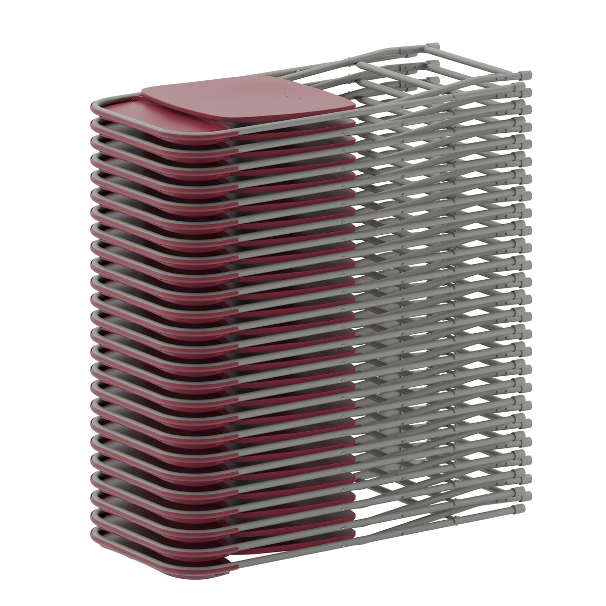 Set of 10 Red Stackable Folding Plastic Chairs C886