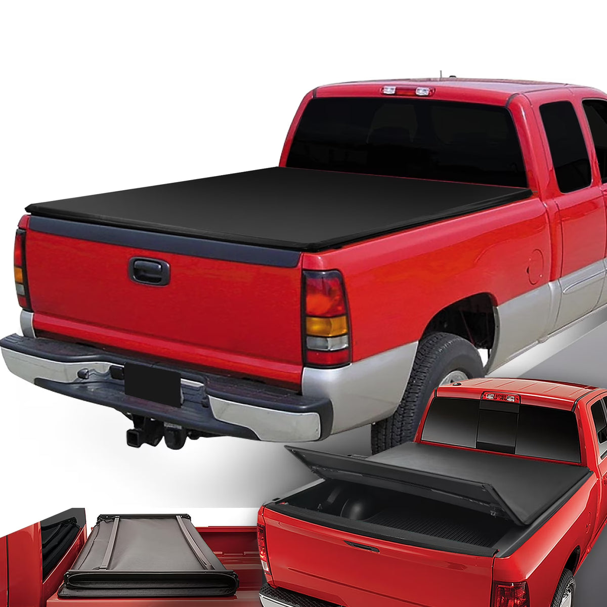 Adjustable Tri-Fold Soft Top Tonneau Cover P215