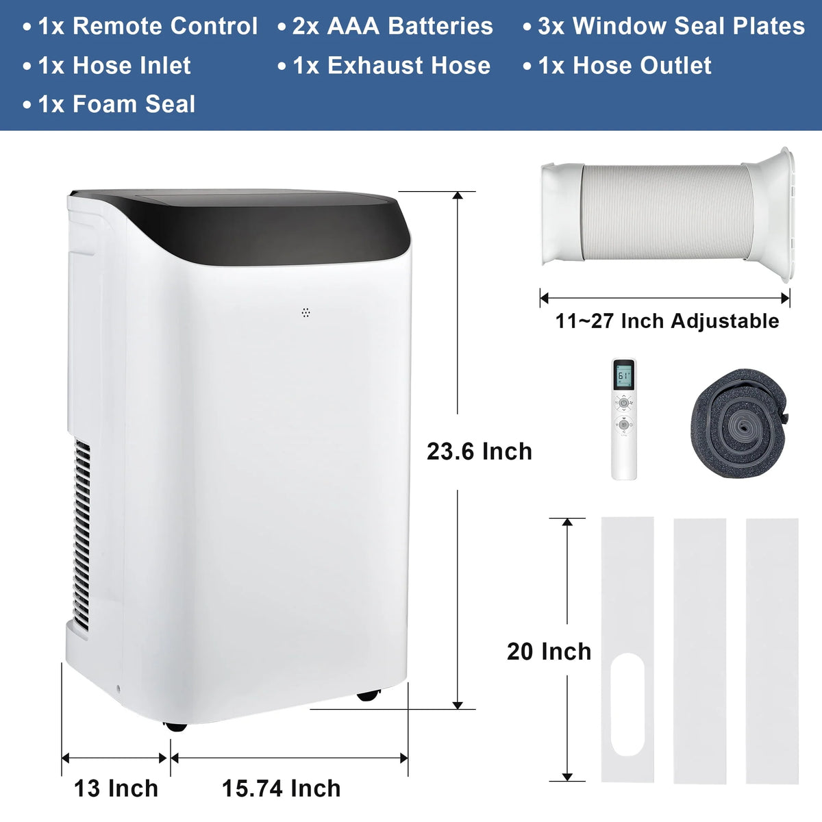 8000 BTU Portable Air Conditioner with Dehumidifier & Fan L8613