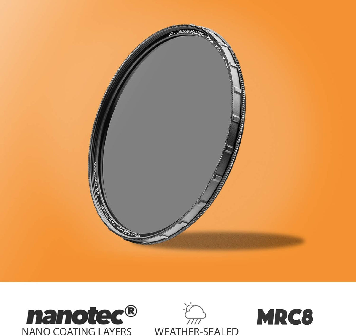 77mm CPL Circular Polarizing Filter for Camera Lenses with Lens Cloth, Pack of 2 T427