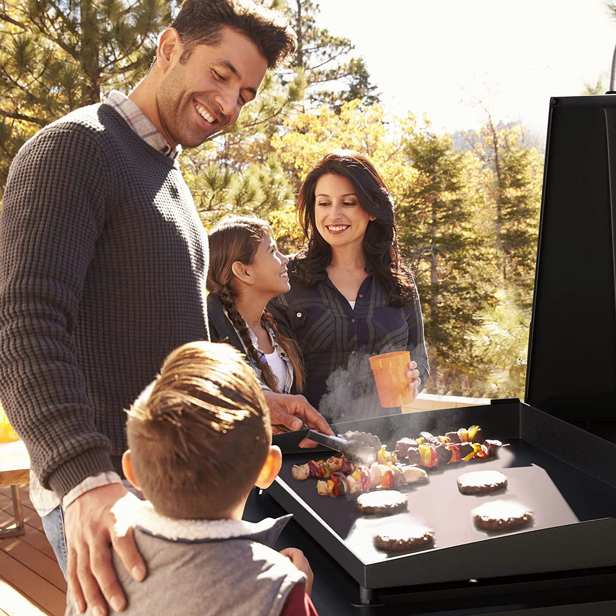 3 Burner BBQ Propane Gas Grill, Stainless Steel, Black A38720