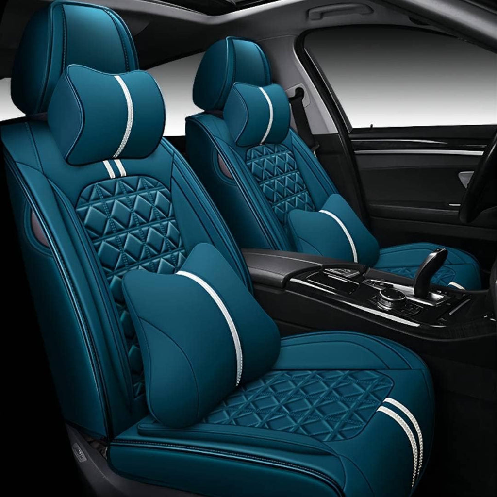 Black Synthetic Leather 5-Seater Full Set Seat Cover S3444