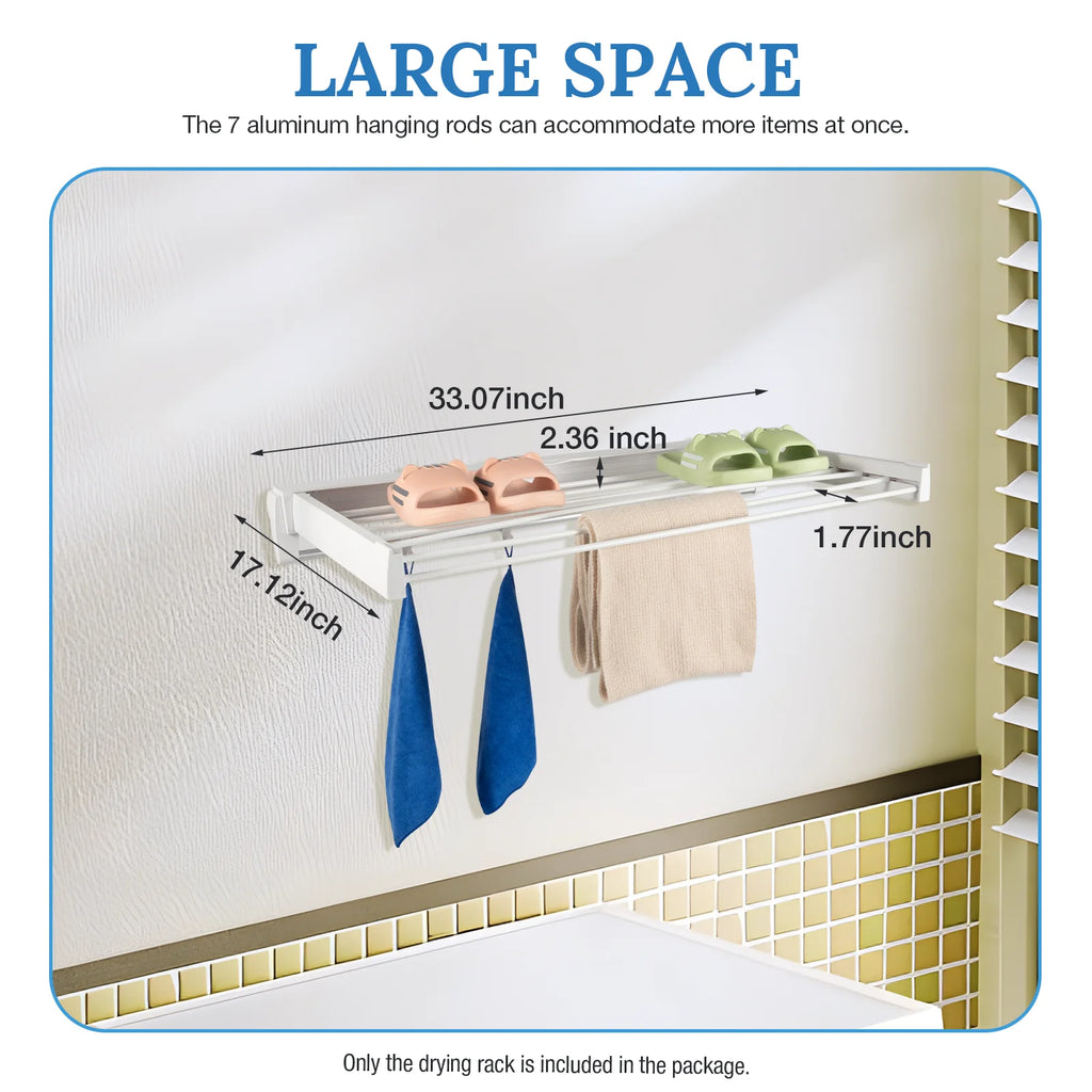 White Wall Mounted Foldable Clothes Drying Rack S1959